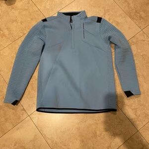 Under armour gold cold gear large blue quarter zip
